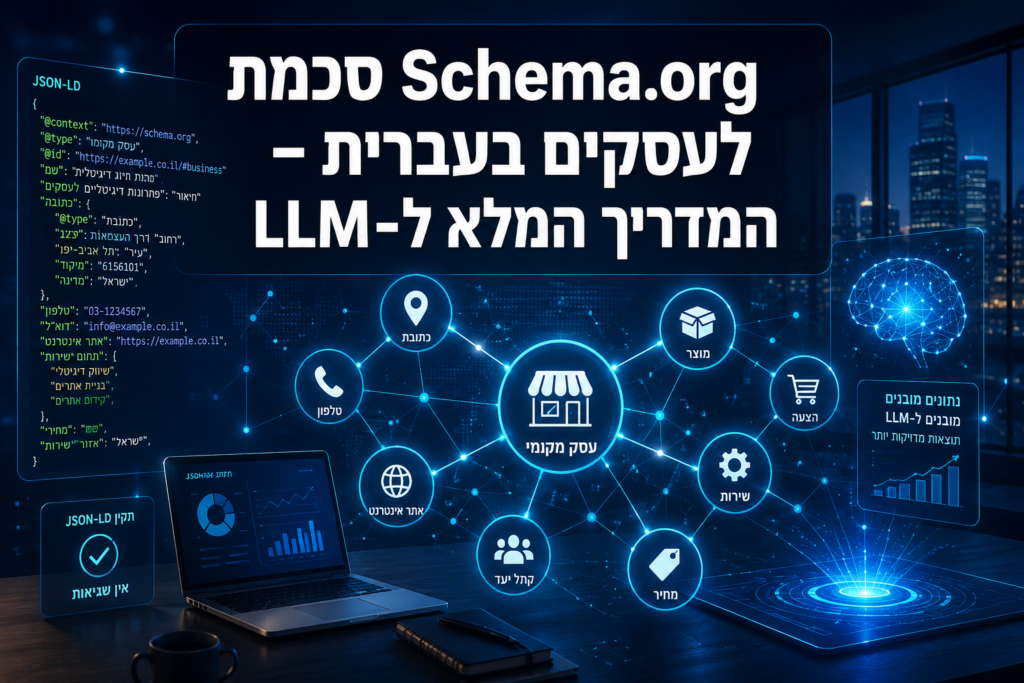 סכמת Schema.org לעסקים בעברית – המדריך המלא ל-LLM
