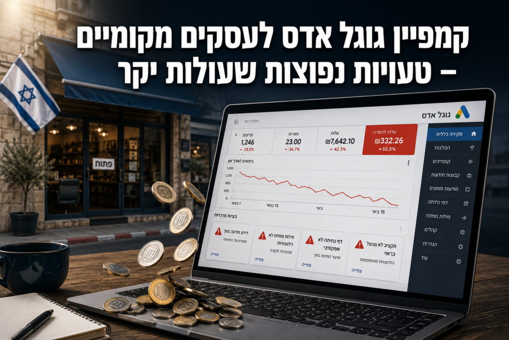 קמפיין גוגל אדס לעסקים מקומיים – טעויות נפוצות שעולות יקר