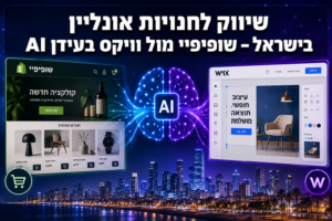 שיווק לחנויות אונליין בישראל – שופיפיי מול וויקס בעידן AI