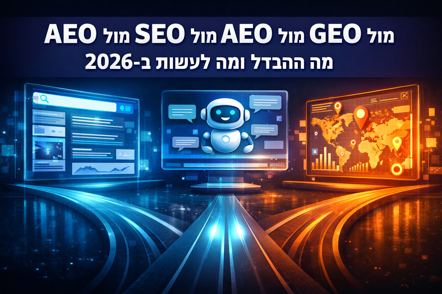 AEO מול SEO מול GEO – מה ההבדל ומה לעשות ב-2026