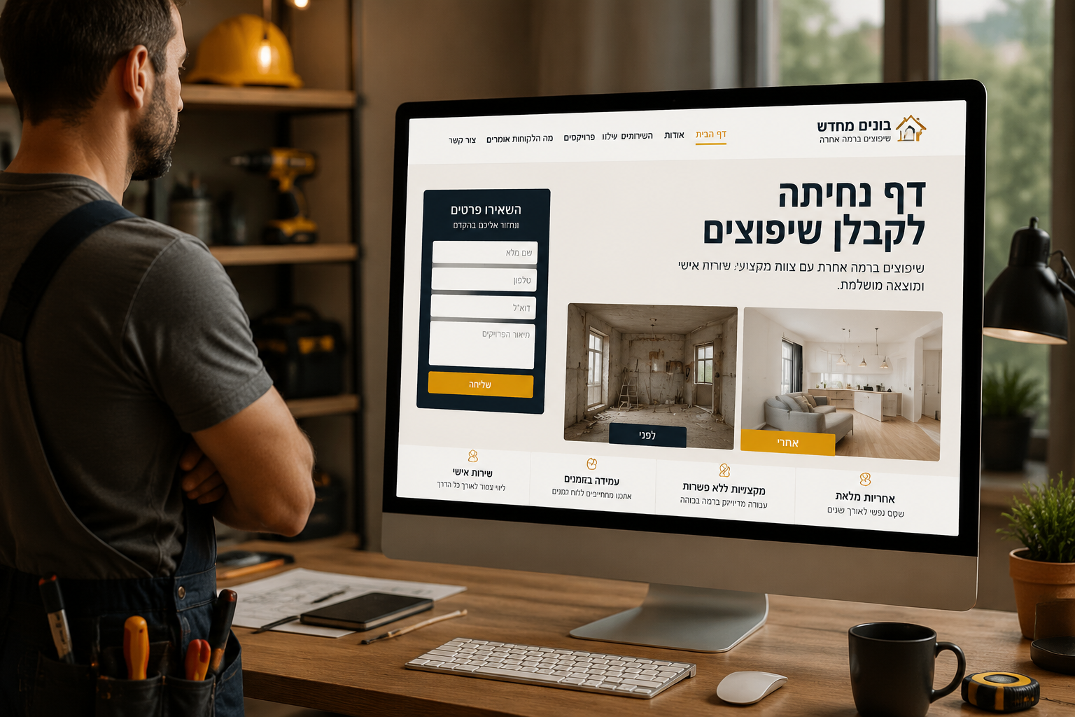 איך בונים דף נחיתה טוב לעסק של שיפוצים